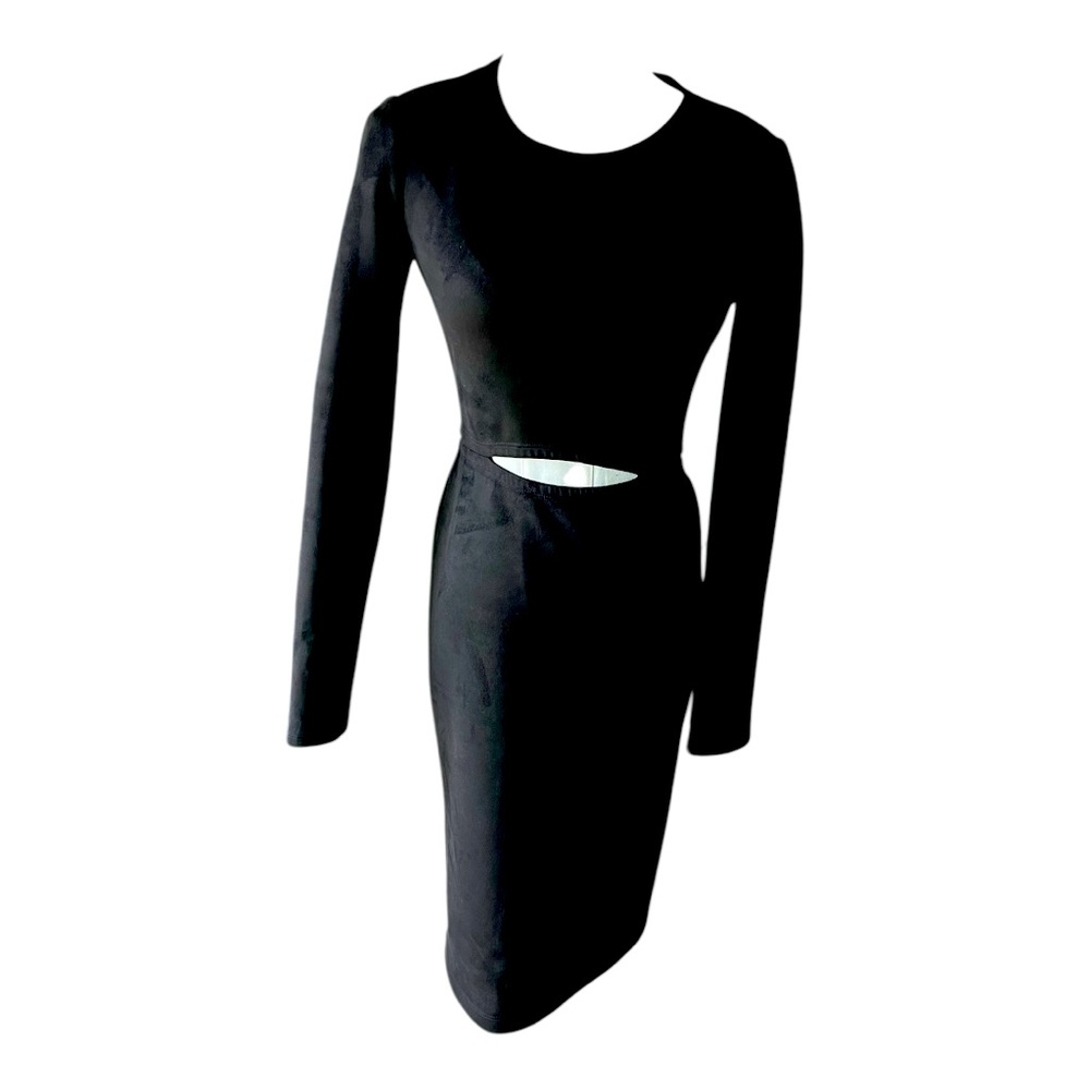 BCBG Max Azria Zarya XS Black Bodycon Dress Cutout Long‎ Sleeve